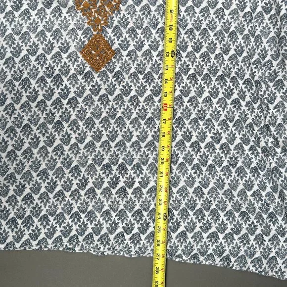 J Jill Blue White Embroidered Poncho Swim Coverup Boho Coastal Resort S-L - Picture 7 of 8